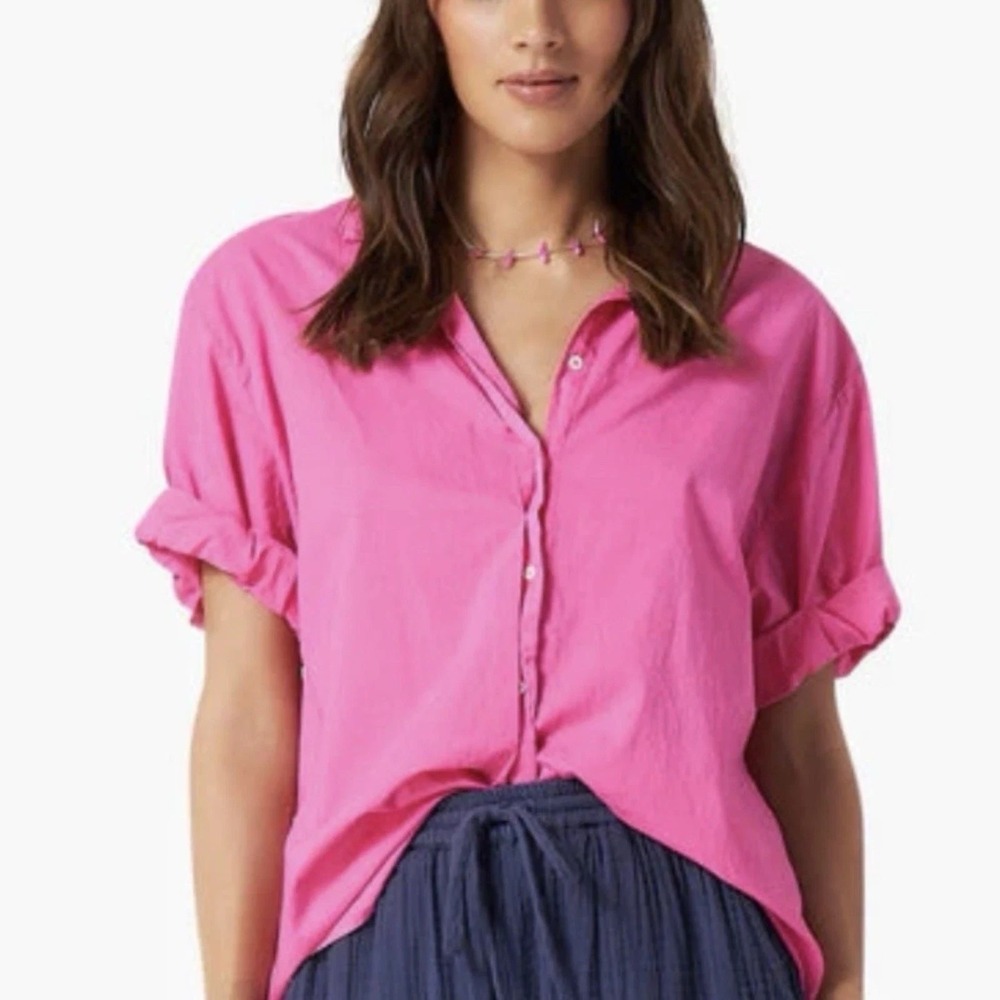 Xirena Channing Shirt Womens Size XS Pink Button Up Classic Resort Beach Work